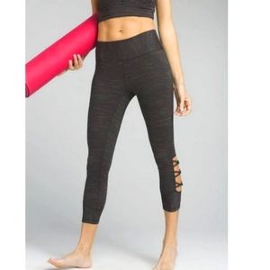 Prana Itzel Capri Leggings Space Dye Gray Size S